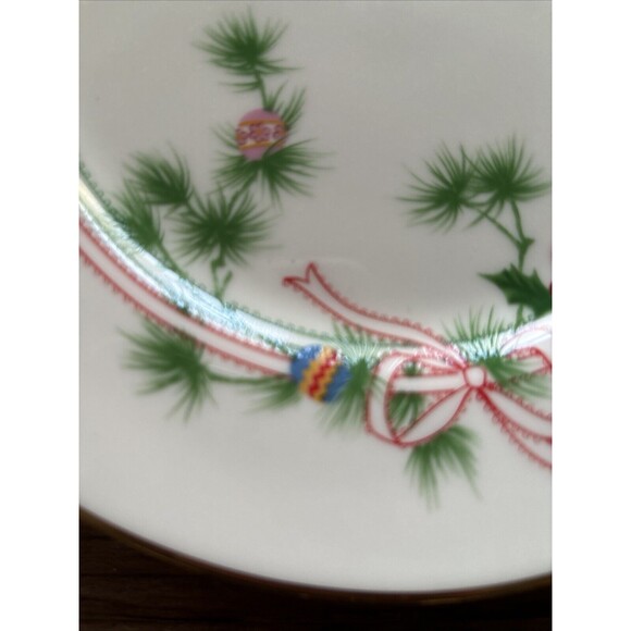 Vintage International UltraBone YULETIDE SEASON Set 4 Appetizer Plates Art Deco - Picture 4 of 6